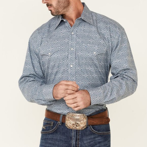 Stetson Other - Stetson Medallion Paisley Print Long Sleeve Snap Western Shirt sz L